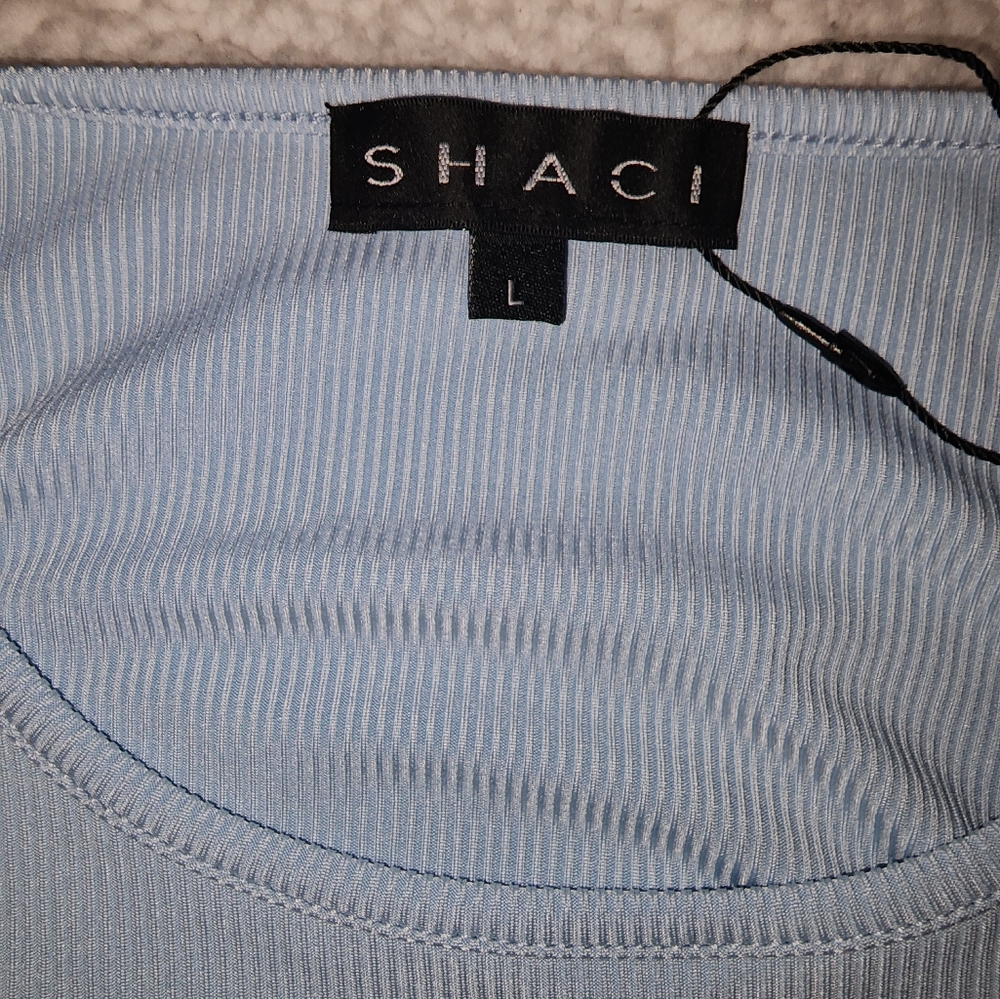 NWT Dolls Kill 2 Tone Blue Show Me Some Clevage Crop Top - Picture 4 of 7